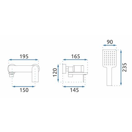 REA-B6204 - Ensemble pour baignoire STORM chrome brillant