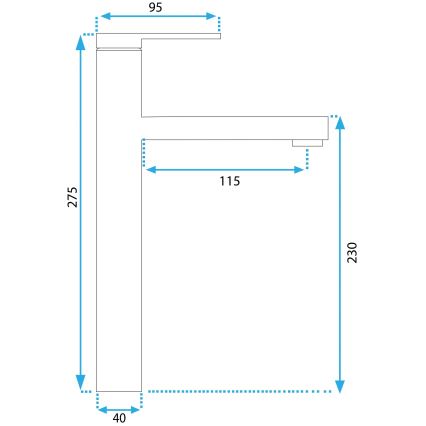 REA-B6214 - Mitigeur de lavabo PIXEL 27,5 cm noir