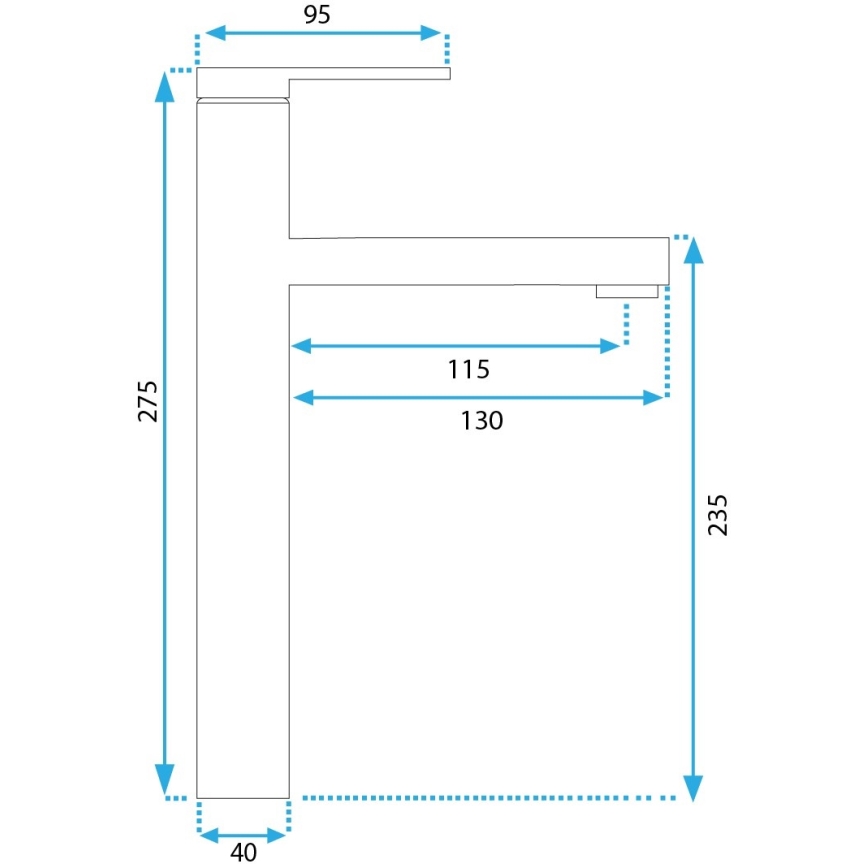 REA-B6215 - Mitigeur de lavabo PIXEL 27,5 cm doré