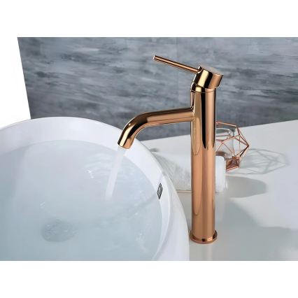 REA-B6321 - Mitigeur pour lavabo LUNGO 28 cm, finition or rose