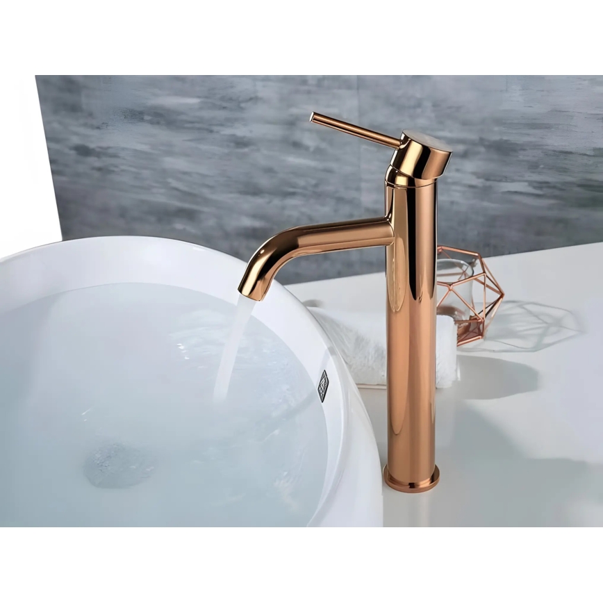 REA-B6321 - Mitigeur pour lavabo LUNGO 28 cm, finition or rose