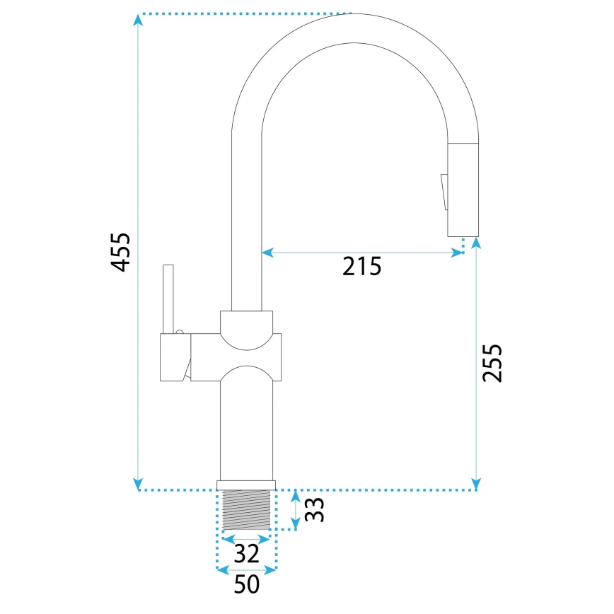 REA-B6330 - Mitigeur d'évier FRESH à douchette extractible, 45 cm, finition nickel