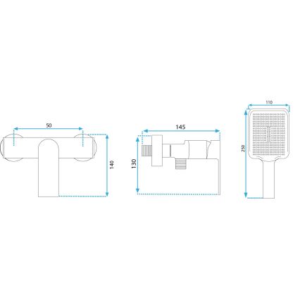 REA-B6403 - Ensemble de douche avec mitigeur HASS doré brossé