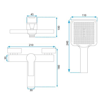 REA-B6414 - Ensemble de baignoire ARGUS avec mitigeur, doré brossé