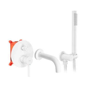 REA-B6440 - Kit de baignoire avec mitigeur encastré LUNGO blanc mat