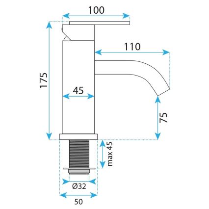 REA-B6444 - Mitigeur pour lavabo FOSTER 18,2 cm, finition dorée