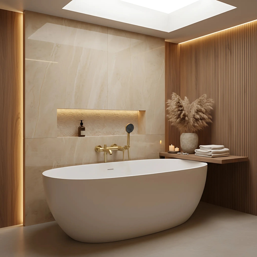 REA-B6445 - Ensemble pour baignoire FOSTER, or brossé