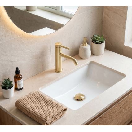 REA-B6533 - Mitigeur pour lavabo RIVO 16,5 cm doré brossé