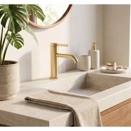 REA-B6533 - Mitigeur pour lavabo RIVO 16,5 cm doré brossé