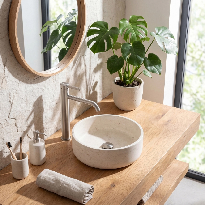 REA-B6538 - Mitigeur pour lavabo RIVO 28 cm nickel