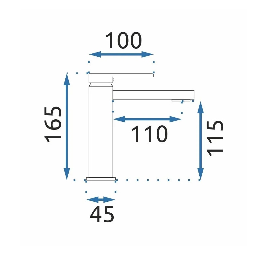 REA-B6555 - Mitigeur pour lavabo VERSO 16,5 cm doré brossé