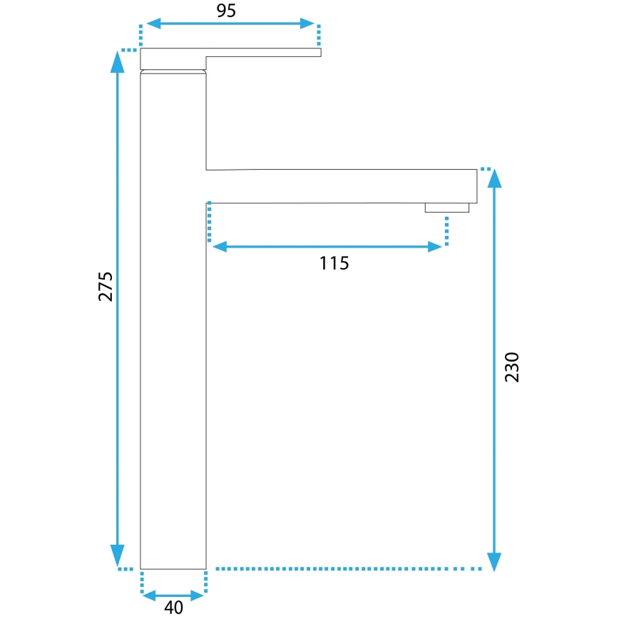 REA-B6562 - Mitigeur de lavabo PIXEL 27,5 cm chrome brillant