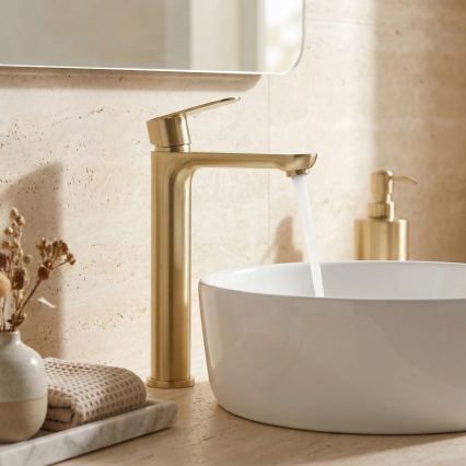 REA-B6671 - Mitigeur pour lavabo LOGAN 29,5 cm doré brossé