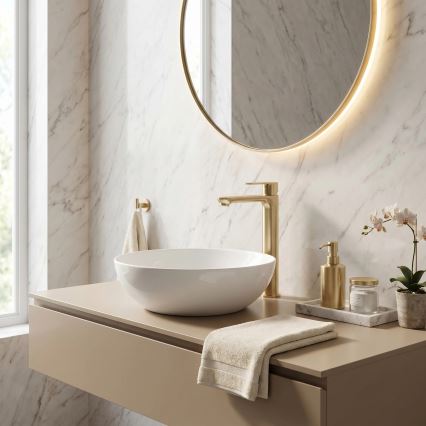 REA-B6671 - Mitigeur pour lavabo LOGAN 29,5 cm doré brossé