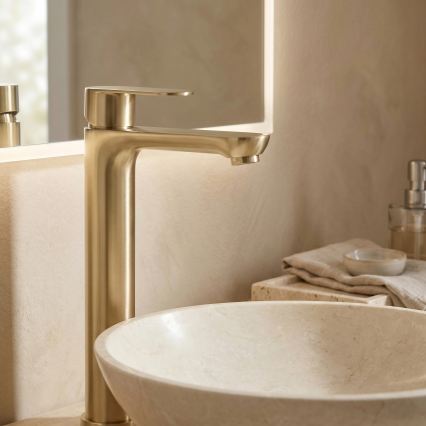 REA-B6671 - Mitigeur pour lavabo LOGAN 29,5 cm doré brossé