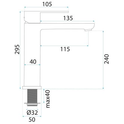REA-B6671 - Mitigeur pour lavabo LOGAN 29,5 cm doré brossé