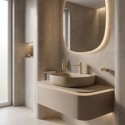 REA-B6697 - Mitigeur lavabo LOGAN 18,5 cm doré brossé