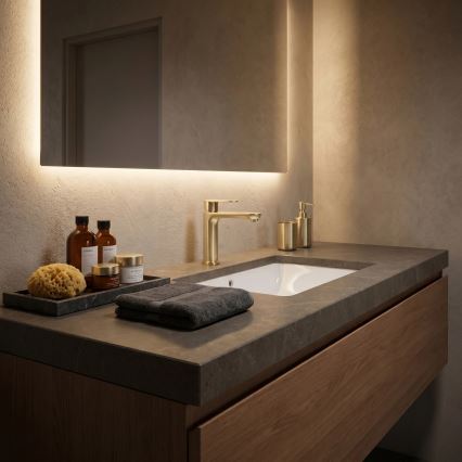 REA-B6697 - Mitigeur lavabo LOGAN 18,5 cm doré brossé