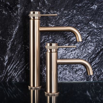 REA-B6950 - Mitigeur de lavabo LUNGO 16,5 cm doré brossé