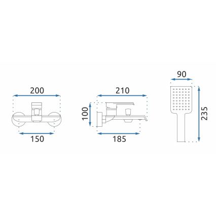 REA-B7100 - Ensemble pour baignoire HASS, finition dorée brossée