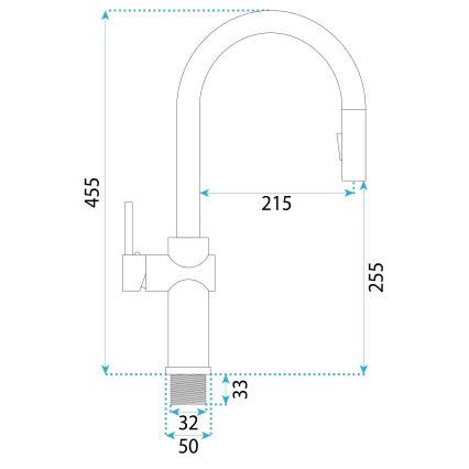 REA-B7200 - Mitigeur d'évier avec douchette extractible FRESH 45 cm noir