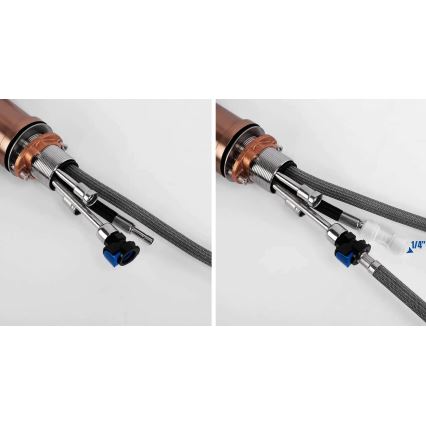 REA-B7436 - Mitigeur d'évier avec douchette extractible et filtration ECO FRESH, 37,5 cm, cuivre