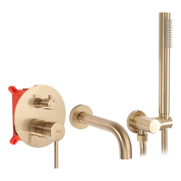 REA-B7503 - Ensemble pour baignoire avec mitigeur encastré LUNGO or brossé