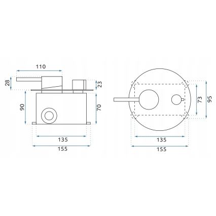 REA-B7503 - Ensemble pour baignoire avec mitigeur encastré LUNGO or brossé