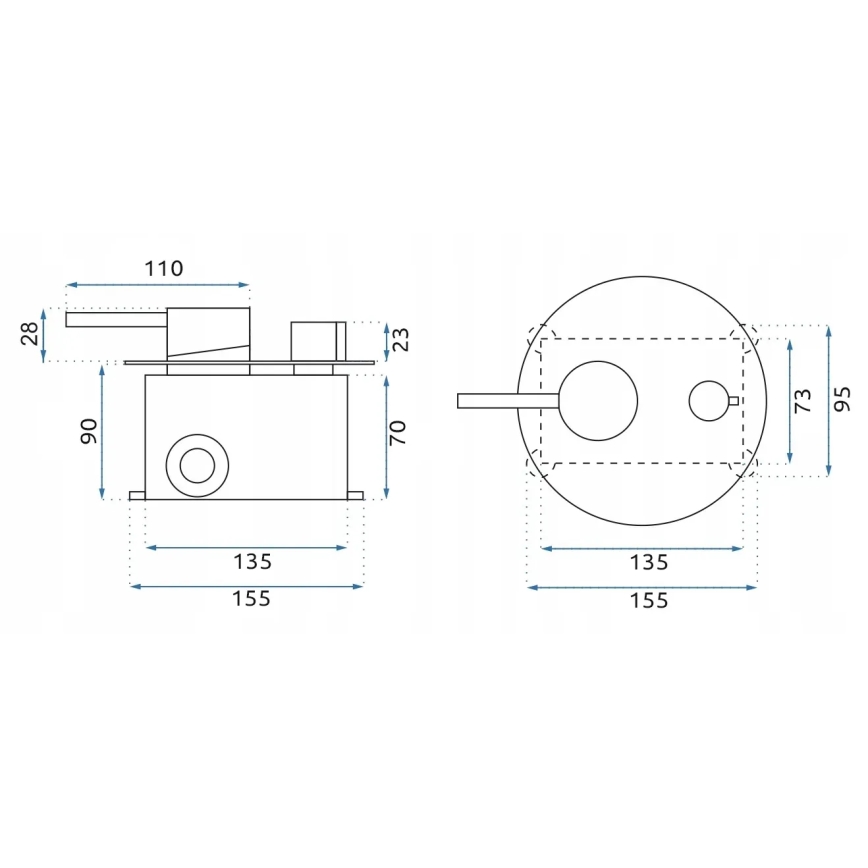 REA-B7503 - Ensemble pour baignoire avec mitigeur encastré LUNGO or brossé