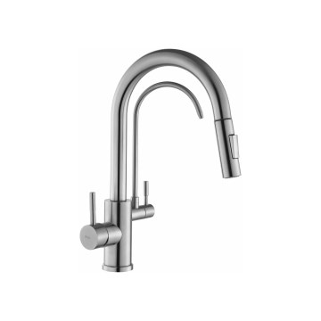 REA-B7563 - Mitigeur pour évier avec douchette extractible et système de filtration intégré ECO FRESH 37,5 cm, finition nickel