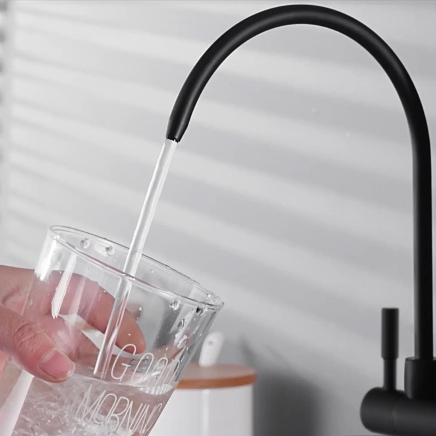 REA-B7564 - Mitigeur d'évier avec douchette extractible et système de filtration ECO FRESH, 37,5 cm, noir mat