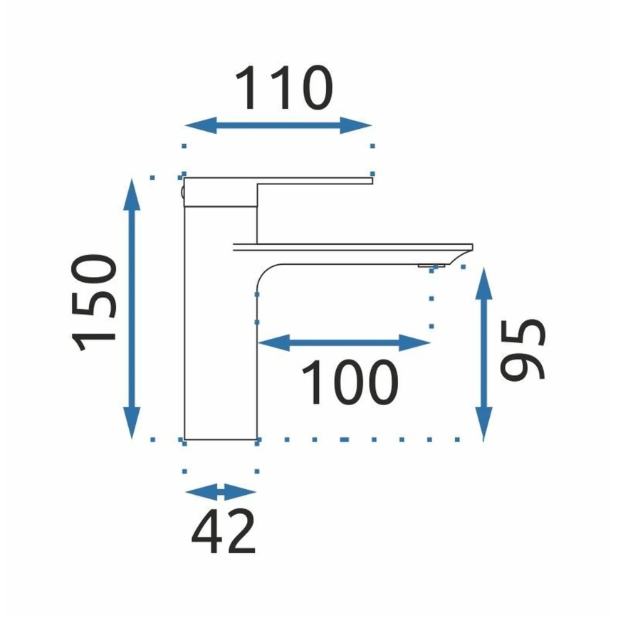 REA-B7960 - Mitigeur pour lavabo STORM 15 cm doré brossé