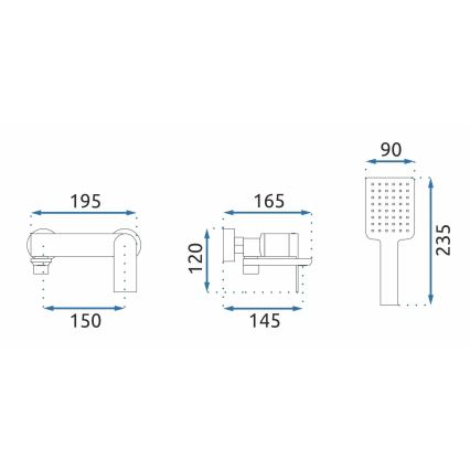 REA-B7963 - Ensemble pour baignoire STORM, or brossé