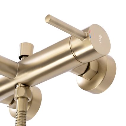 REA-B8010 - Ensemble pour baignoire LUNGO doré brossé