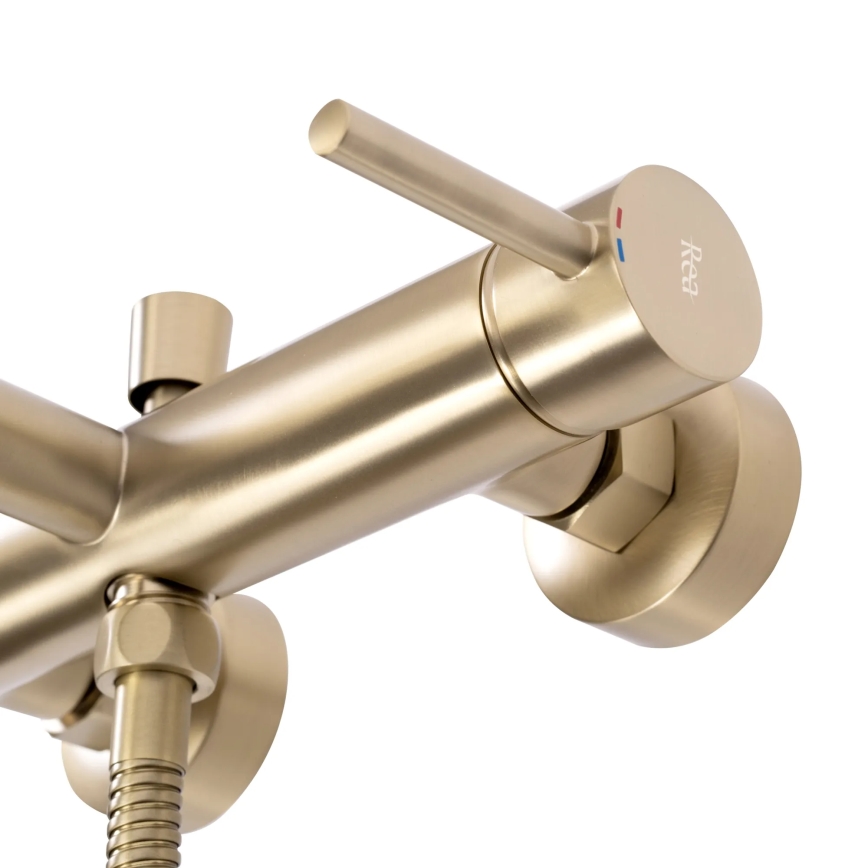 REA-B8010 - Ensemble pour baignoire LUNGO doré brossé