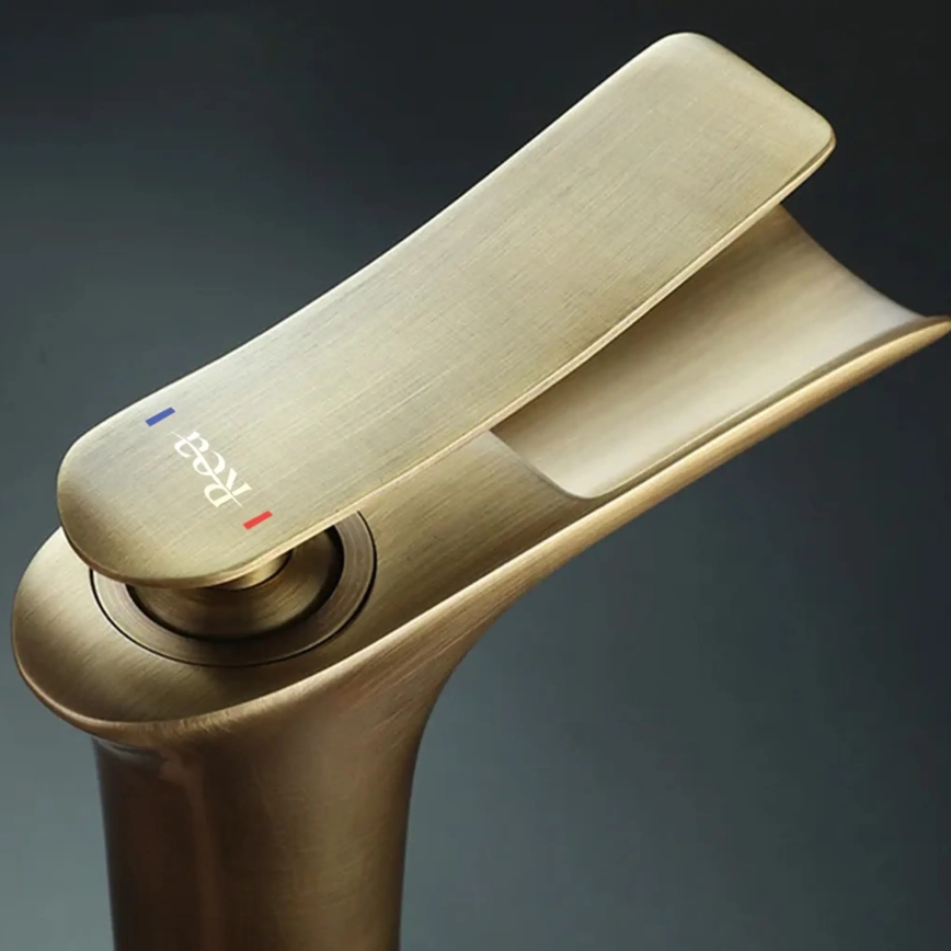 REA-B8120 - Mitigeur pour lavabo LAGUNA 30 cm, finition dorée brossée