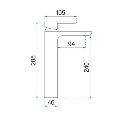 REA-B8746 - Mitigeur pour lavabo ARGUS 28,5 cm titane
