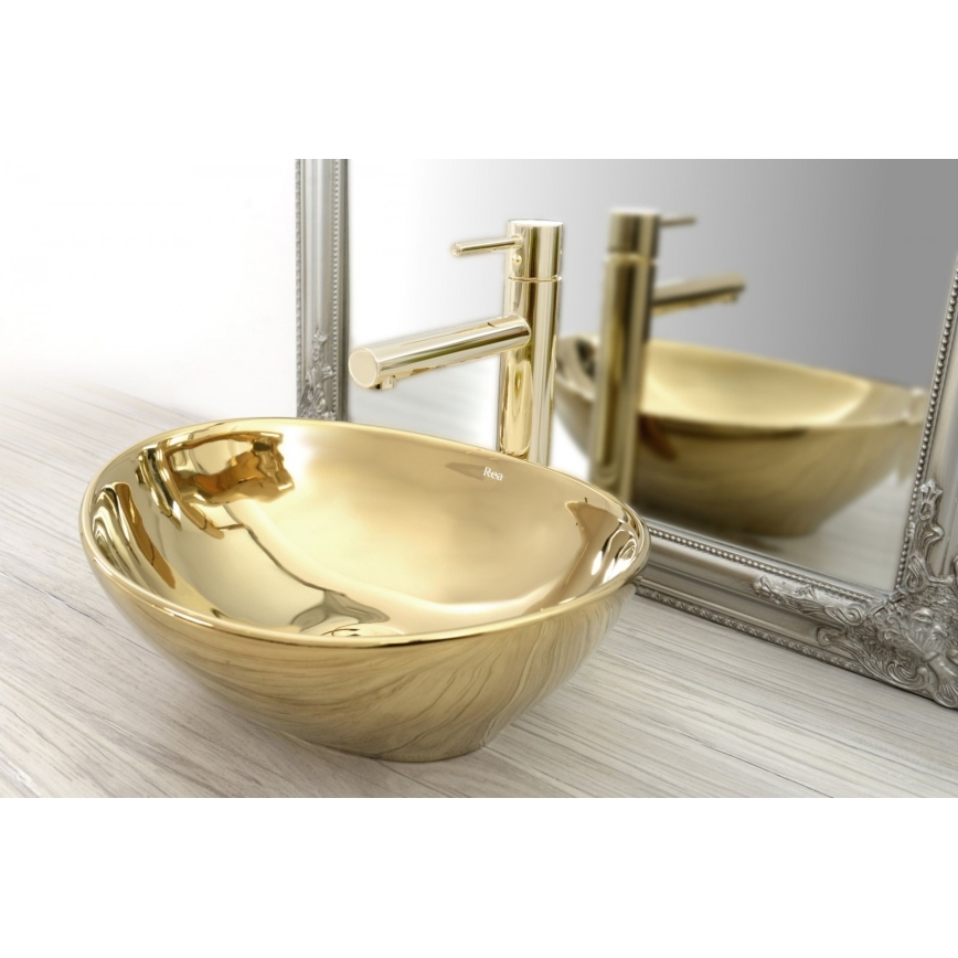REA-B8803 - Mitigeur de lavabo TESS 31,5 cm doré