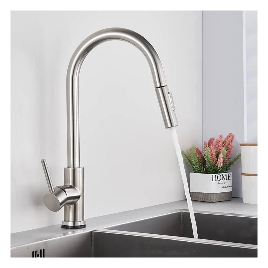 REA-B9146 - Mitigeur d'évier à douchette extractible FRESH 39,5 cm nickel