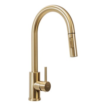 REA-B9148 - Mitigeur d'évier FRESH avec douchette extractible, 39,5 cm, finition dorée brossée