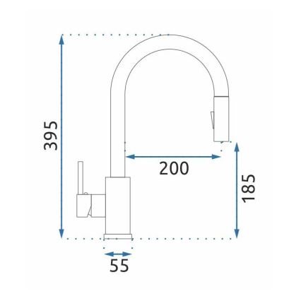 REA-B9148 - Mitigeur d'évier FRESH avec douchette extractible, 39,5 cm, finition dorée brossée
