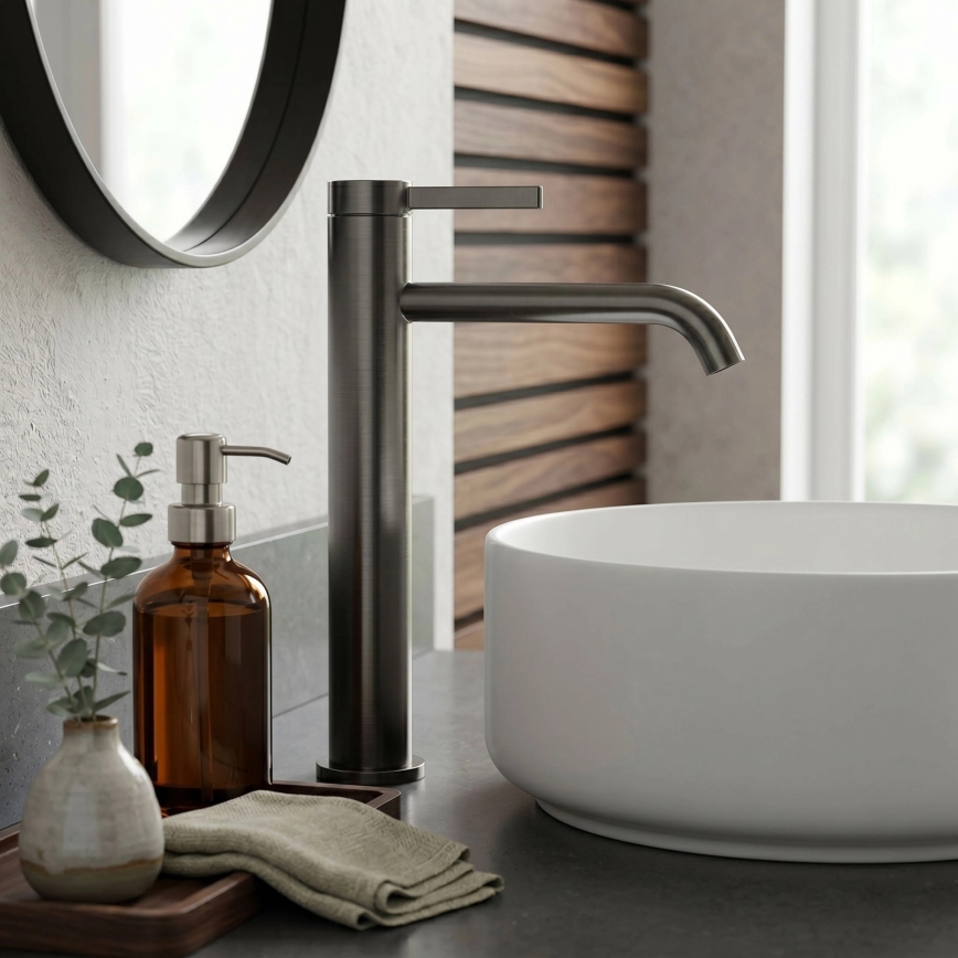 REA-B9322 - Mitigeur pour lavabo RIVO 28 cm finition titane