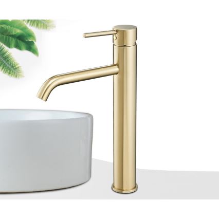 REA-B9409 - Mitigeur lavabo LUNGO 28 cm doré