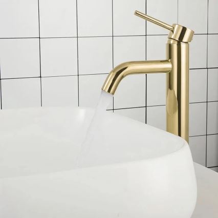 REA-B9409 - Mitigeur lavabo LUNGO 28 cm doré