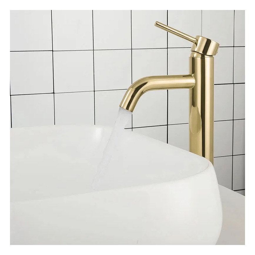 REA-B9409 - Mitigeur lavabo LUNGO 28 cm doré