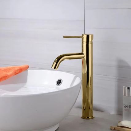REA-B9409 - Mitigeur lavabo LUNGO 28 cm doré