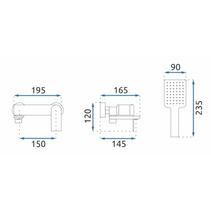REA-B9985 - Ensemble pour baignoire STORM doré