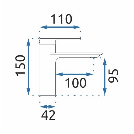REA-B9986 - Mitigeur pour lavabo STORM 15 cm noir mat