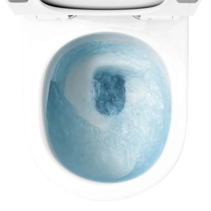 REA-C1259 - WC suspendu CARLO MINI TORNADO RIMLESS avec abattant, en céramique finition blanc brillant
