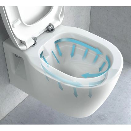 REA-C1400 - WC suspendu avec abattant CARTER RIMLESS céramique/blanc